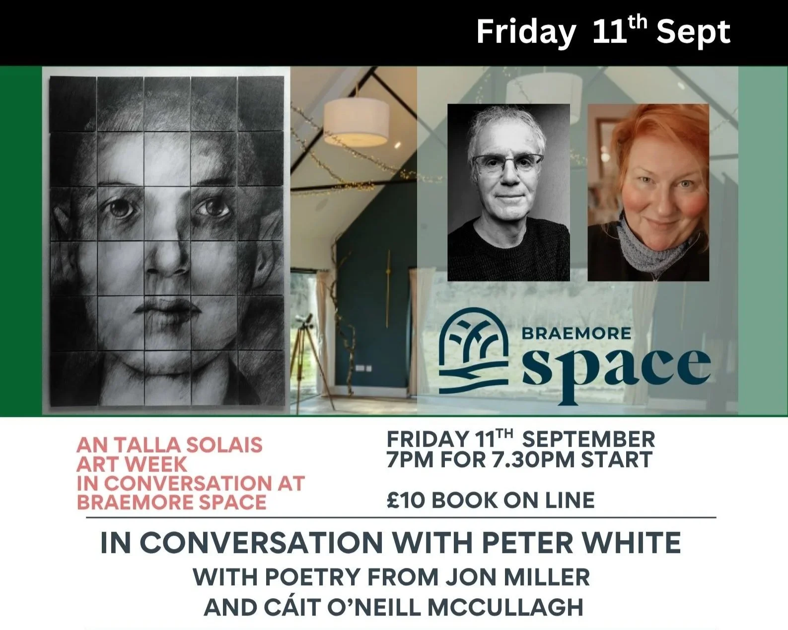 Art Week : In conversation with peter white   with poetry from Jon Miller  and Cáit O'Neill McCullagh 