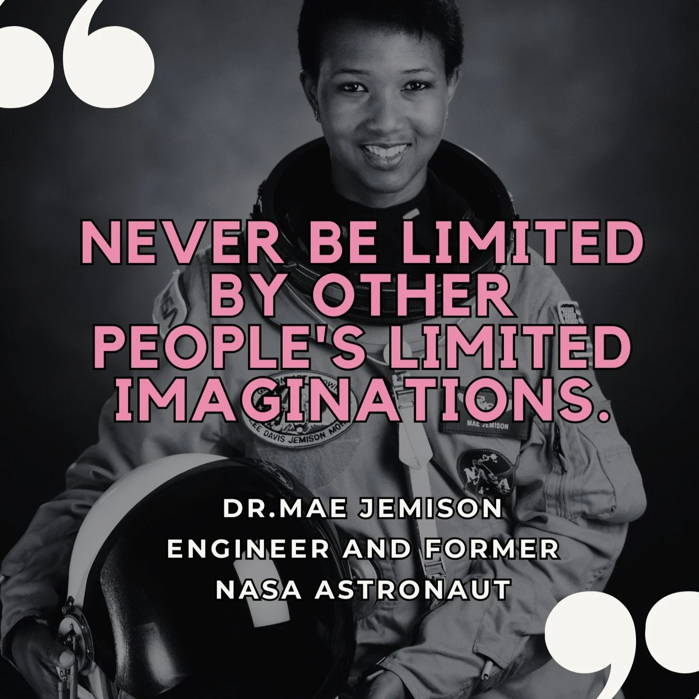 Let's take the time to recognize 
Dr.Mae Jemison 
Engineer and Former NASA Astronaut 

#blackhistorymonth #nolimits #2024