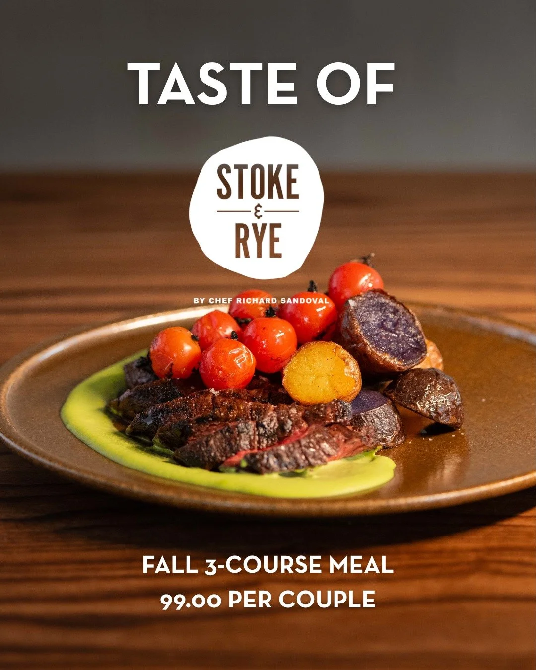 Experience a romantic evening savoring our summer and fall flavors with the Taste of Stoke &amp; Rye. This decadent, 3-course menu gives you the choice of some of our favorite seasonal dishes for just 99.00 per couple.

🧀 1st Course
Choice of one:
C