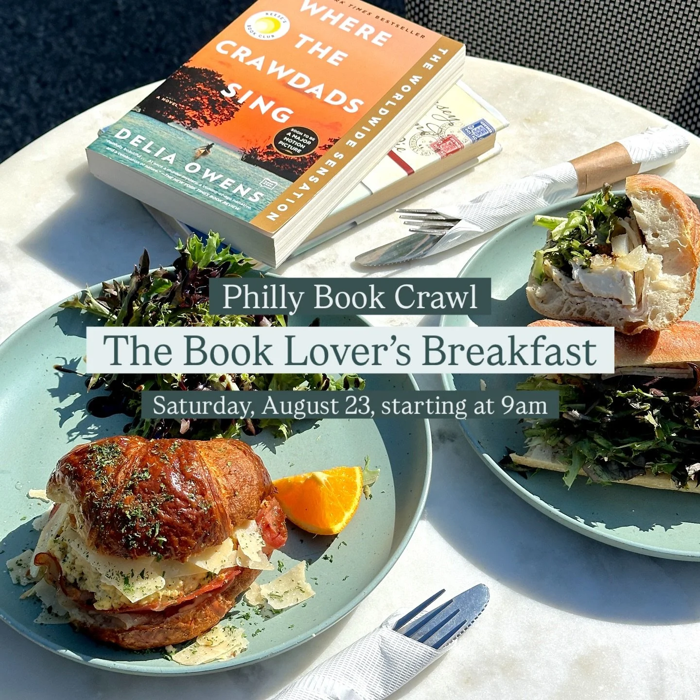 Join us tomorrow during the @phillybookcrawl for a book lovers breakfast and enjoy these specials:

📖 Spend $20 or more at @hilltopbooksphilly and get 20% off at Matines on 8/23 (excluding retail) 
📚 Spend $100 or more at @50wattsbooks and receive 
