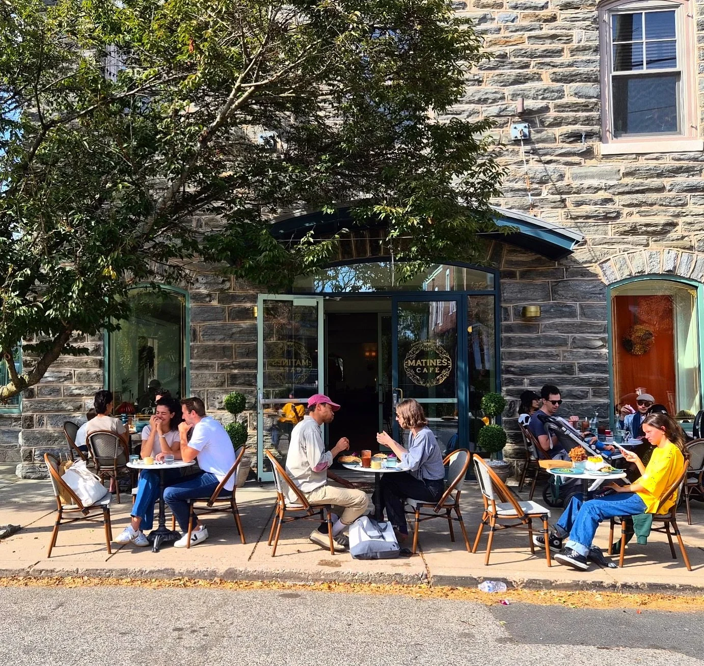 Scenes from a French caf&eacute; ✨🇫🇷🥖🍂 Merci beaucoup to everyone who came out during the @chestnuthill_pa Fall for the Arts Festival today!