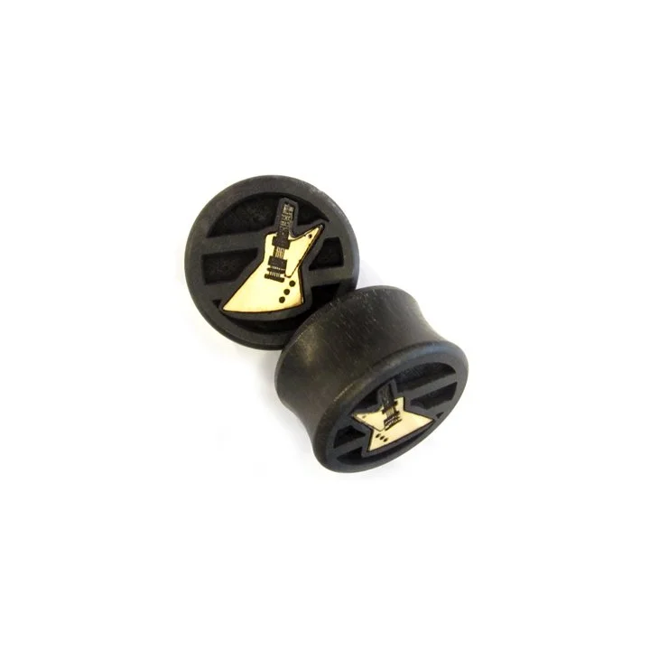 Ebony Plugs with Explorer Inlays