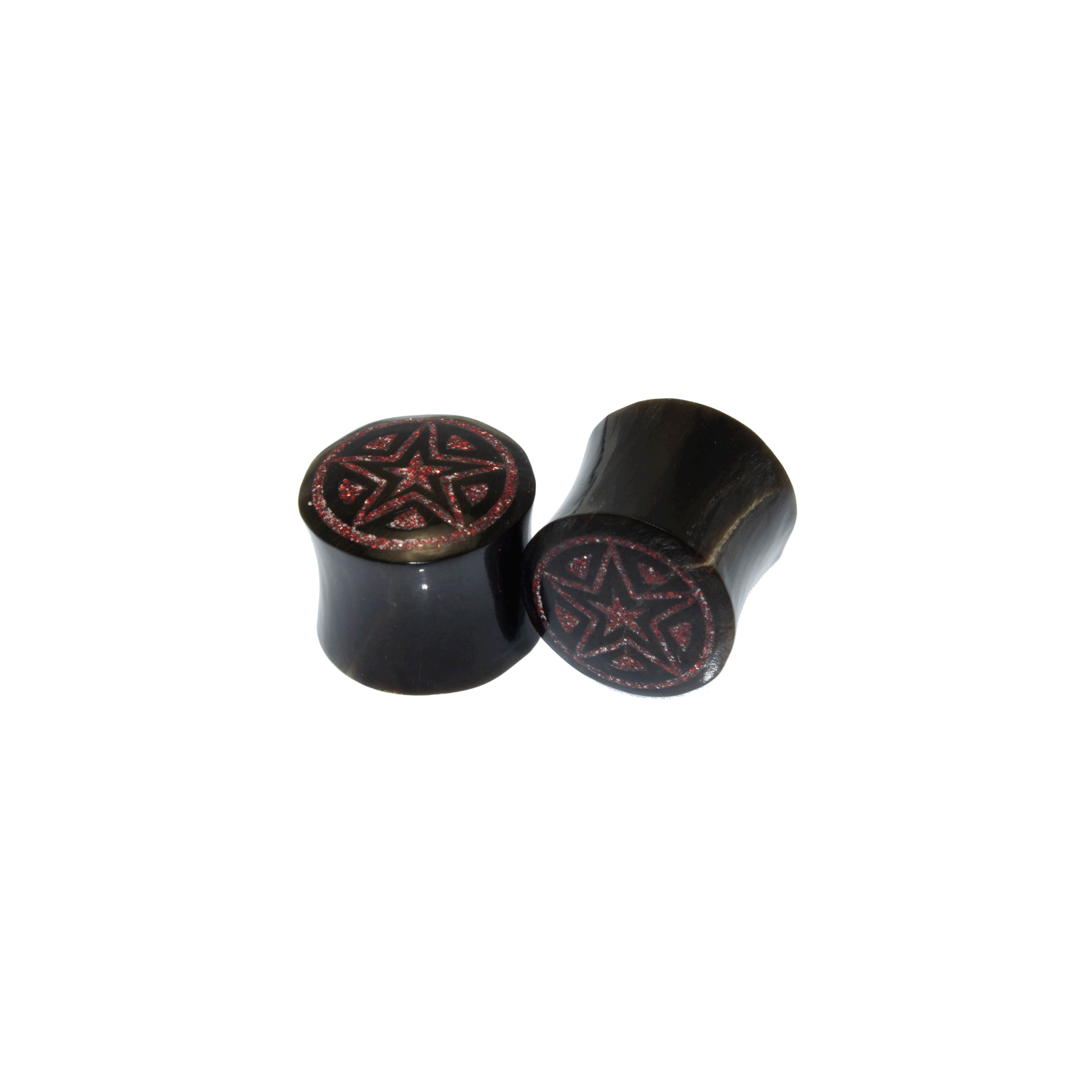 black-horn-plugs-with-red-glitter-stars-industrial-strength.gif