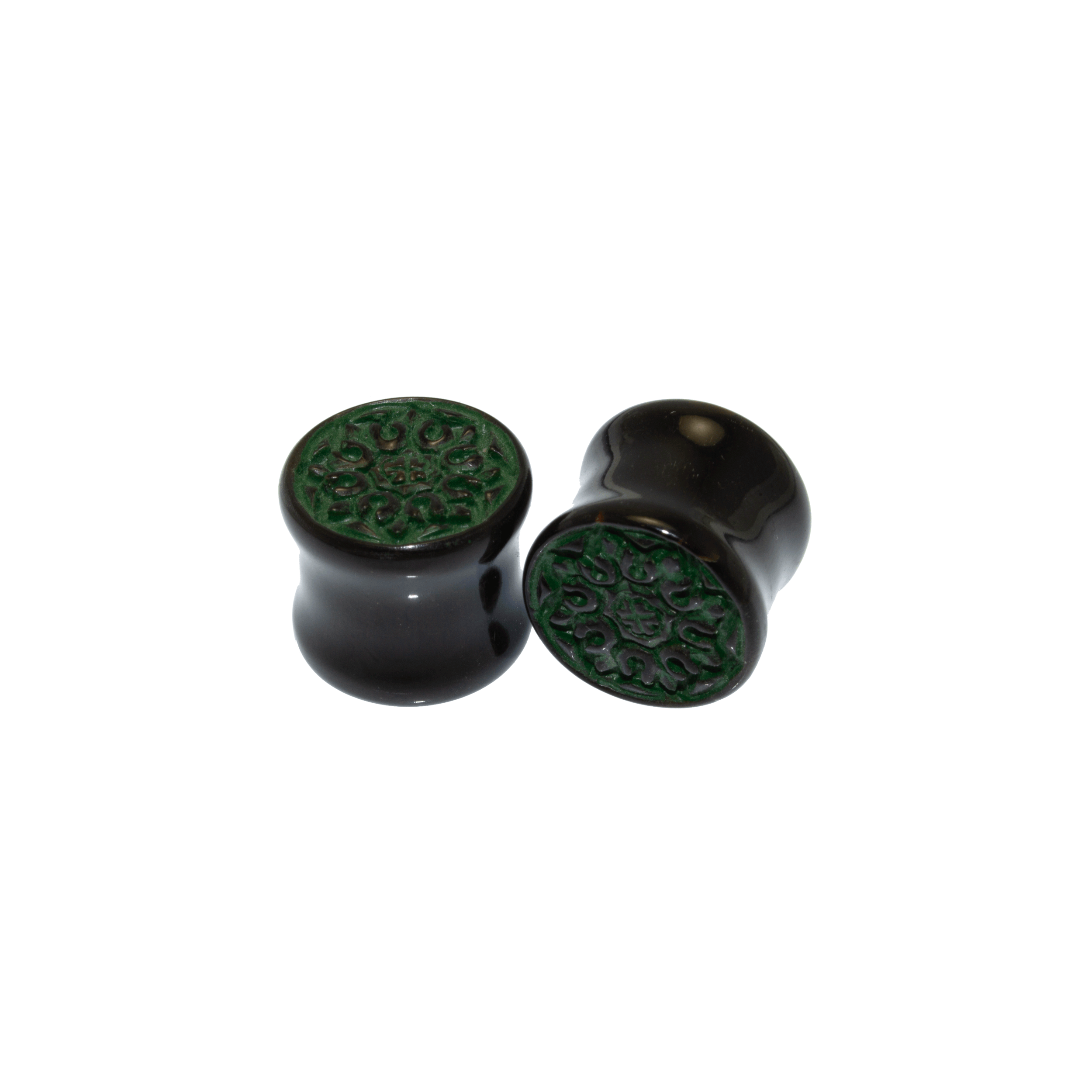 black-horn-plugs-with-forest-star-inlays-industrial-strength.gif