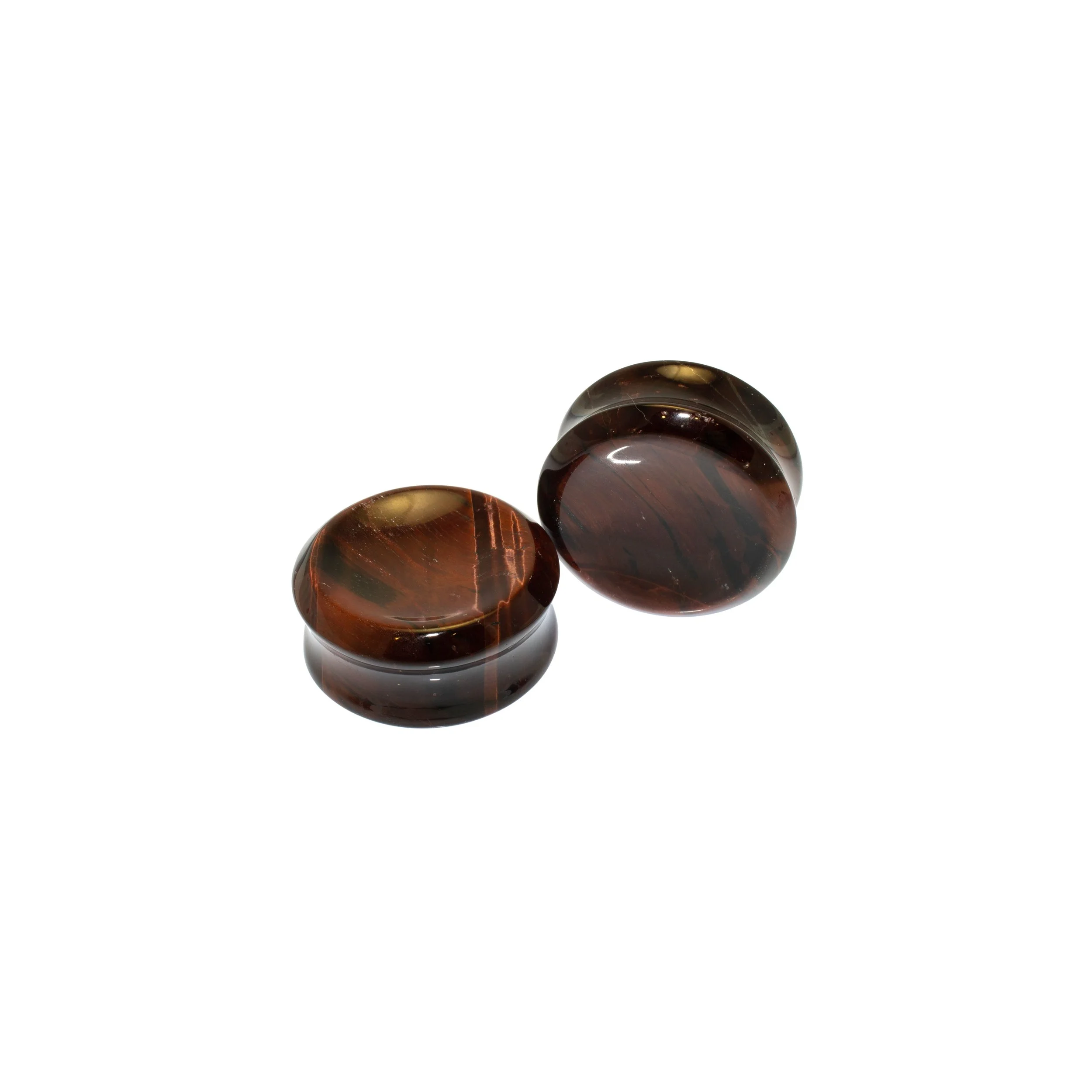 Concave Red Tiger Eye Plugs