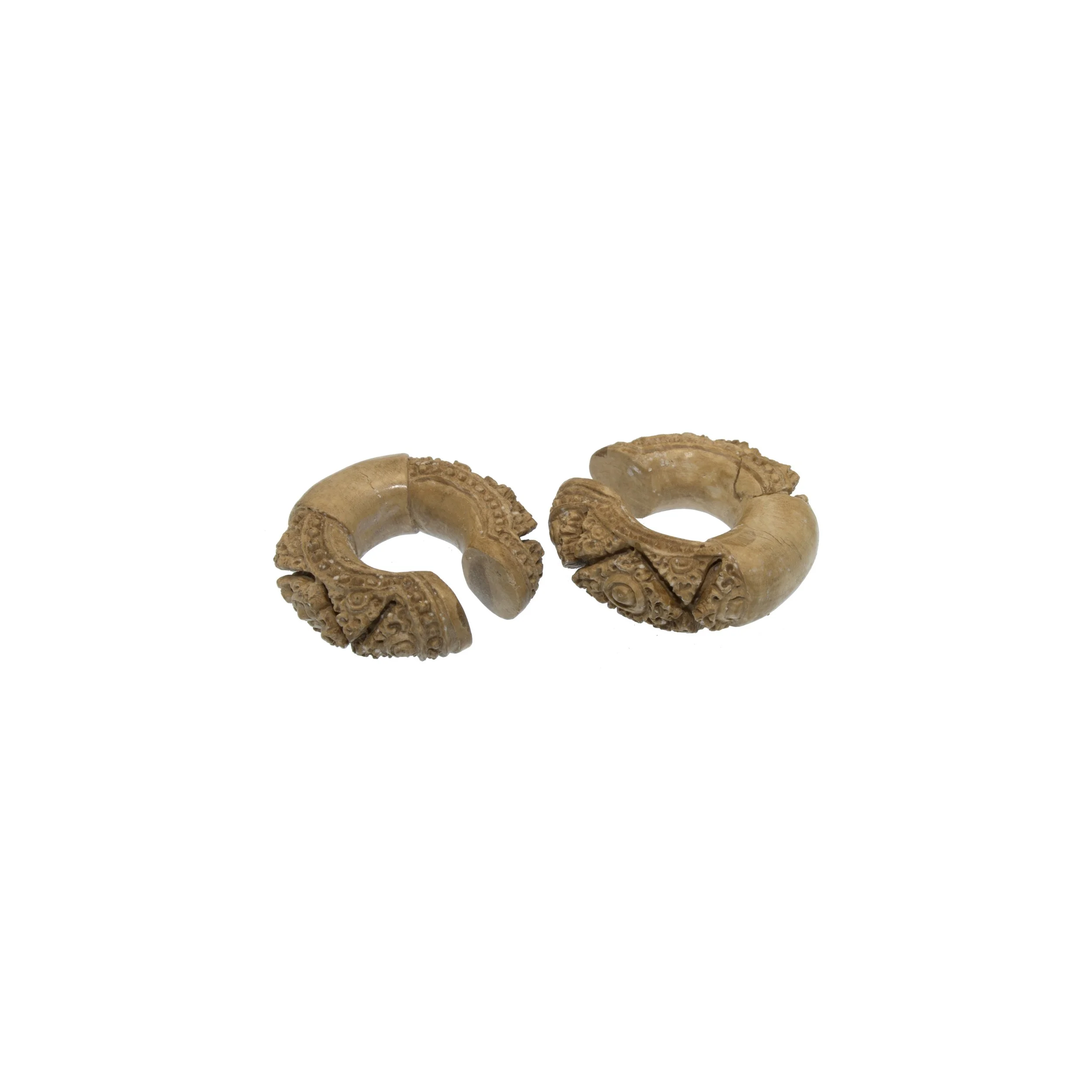 Mastodon Tusk Engraved Ring Hoops (7/16")