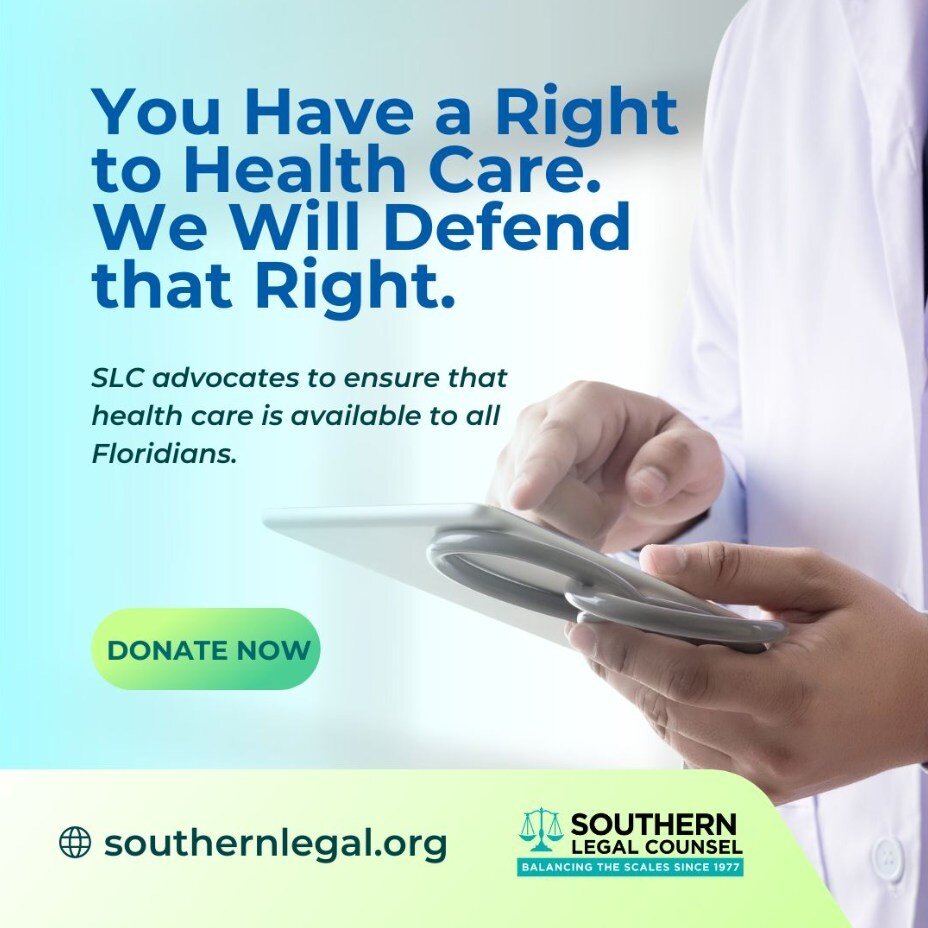 Access to health care is vital to one&rsquo;s livelihood and independence. Southern Legal Counsel advocates to ensure that health care is available to all Floridians regardless of their ability to pay. Further, the State must be held accountable to n