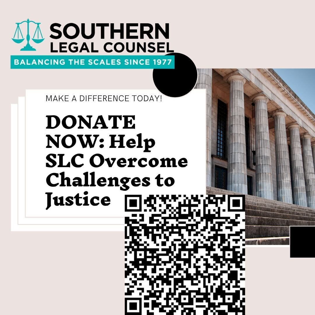 Did you know that Southern Legal Counsel welcomes donations to support our work? Your contribution helps us overcome the challenges we face in advocating for justice. Join us in our mission and donate now at https://bit.ly/3rO1R1N #DonateToday #MakeA