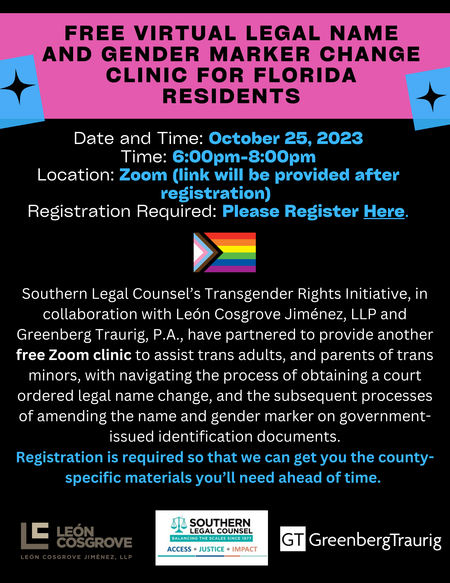 REGISTER TODAY Pride Month 2023 Free Legal Name and Gender Marker