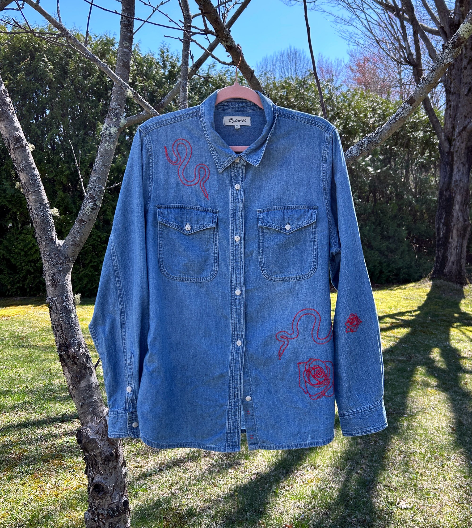 Snakes and Roses Denim Shirt