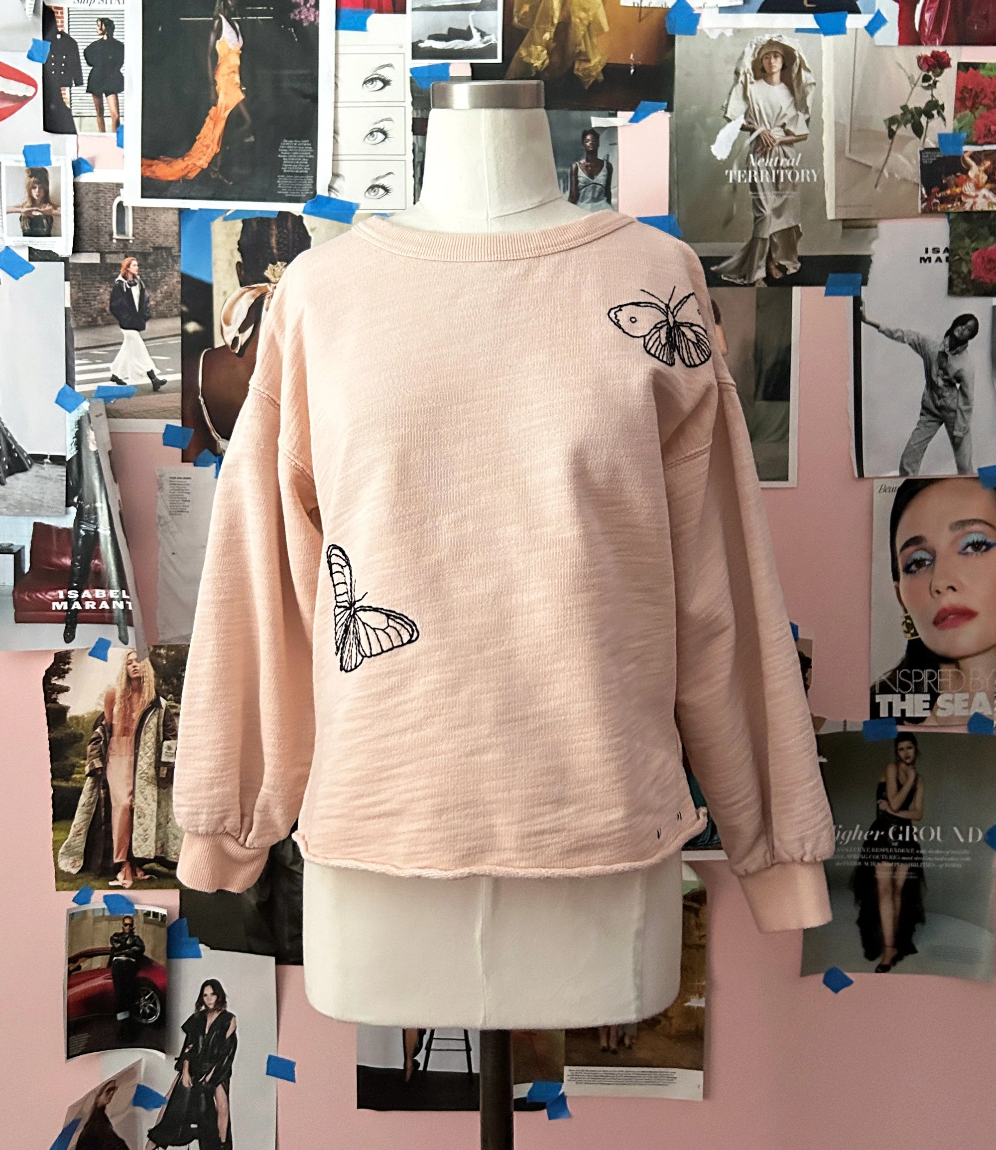Butterfly Bubble Sleeve Sweatshirt