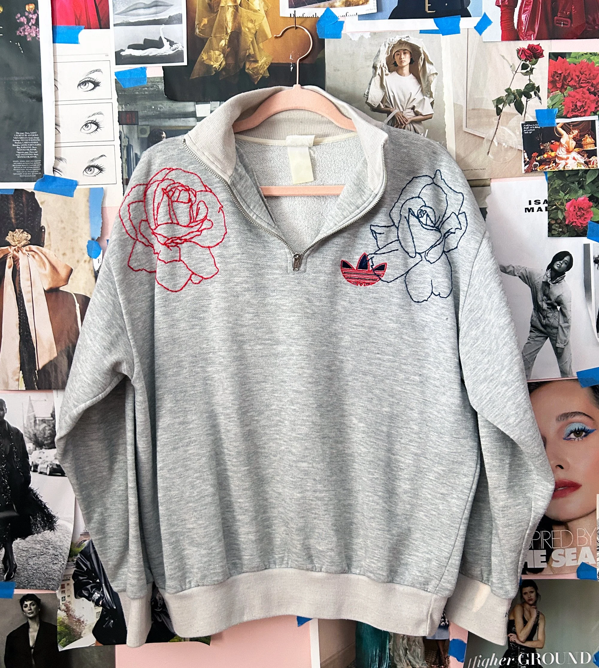 Vintage Adidas Roses Sweatshirt