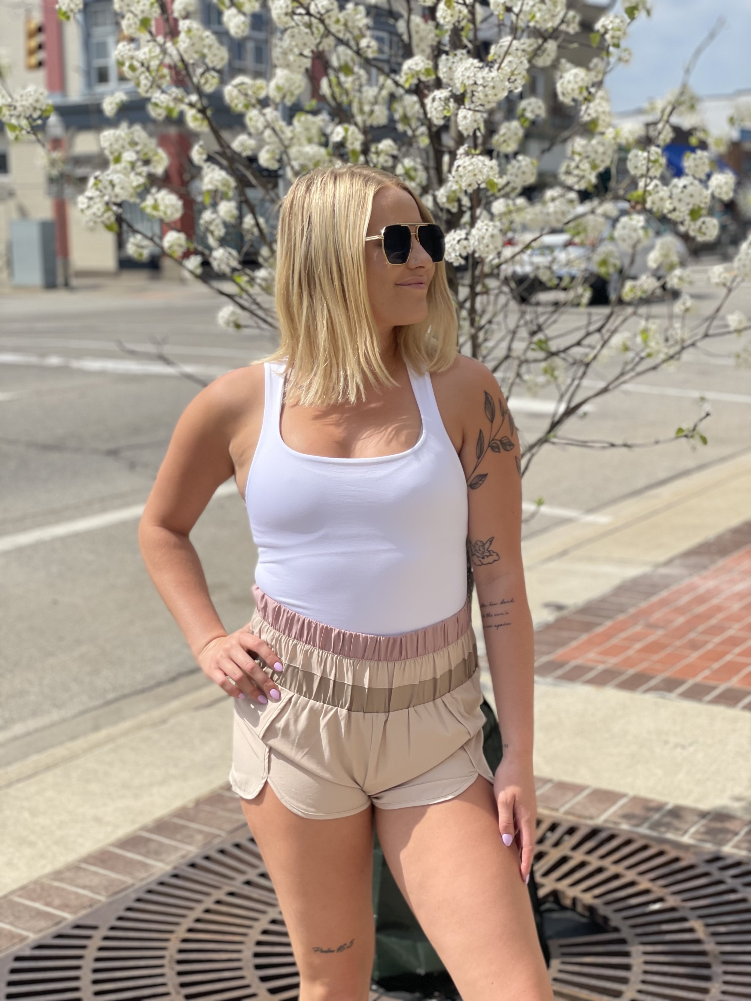 Beige Dolphin Shorts