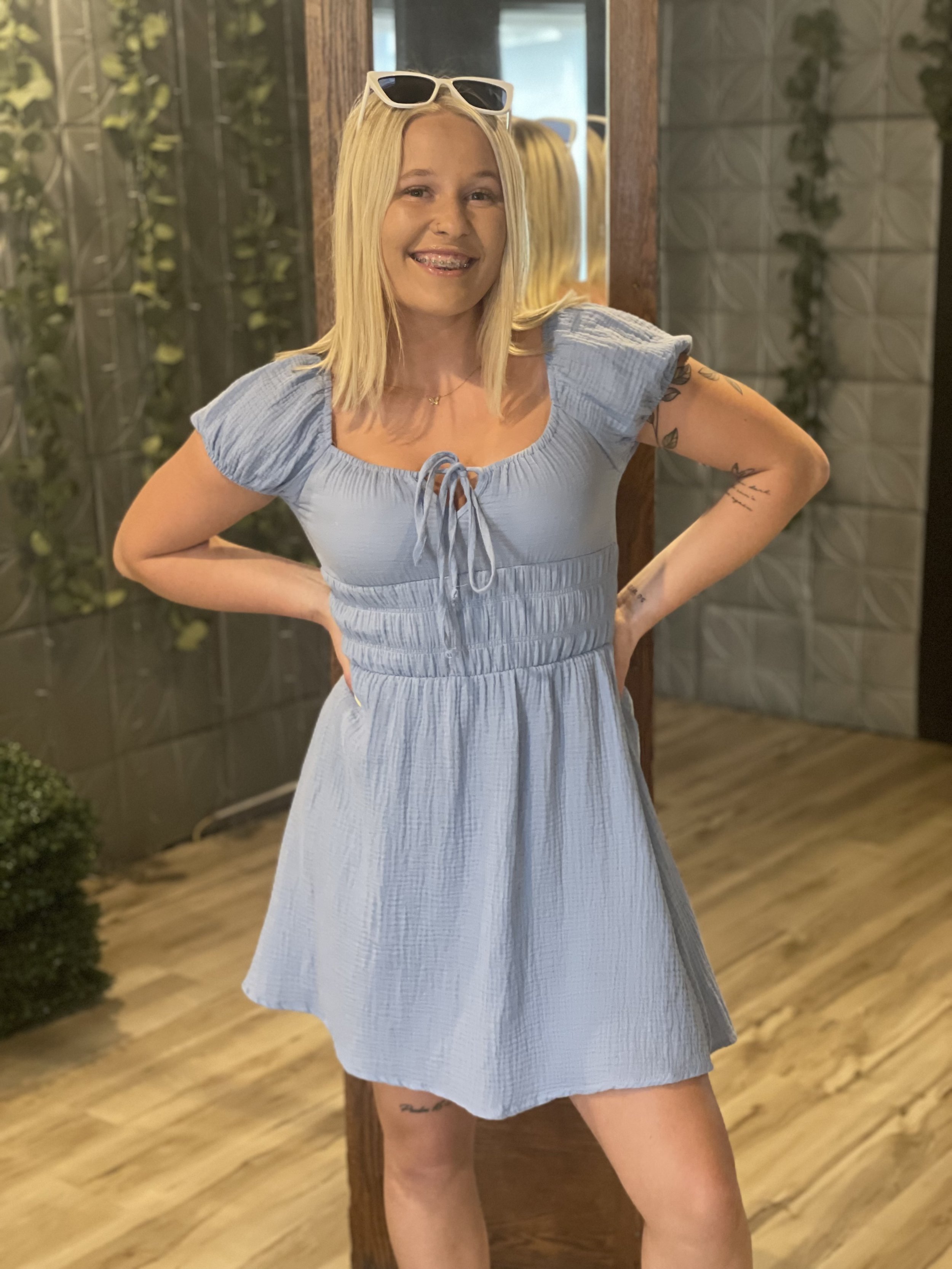 Blue Gauze Dress