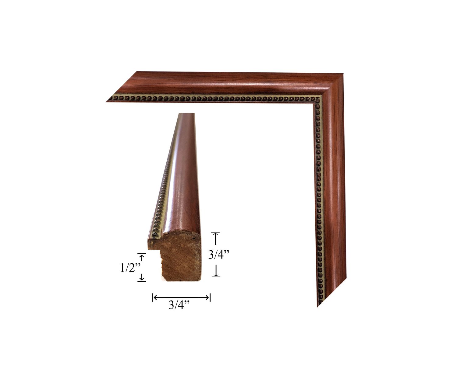 ArtToFrames 4x10 inch Mahogany and Burgundy With Beaded Lip Picture Frame,  2WOMN9590-4x10