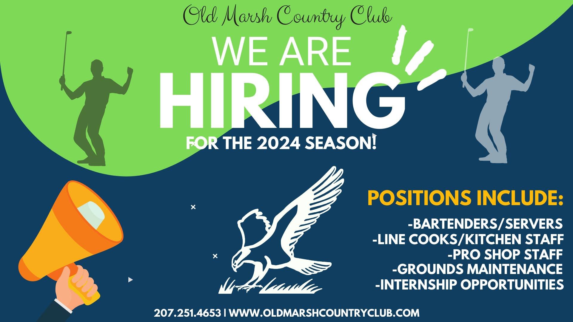 The 2024 Golf Season is FAST APPROACHING and its time for us to start building our team of rockstars to help us serve our great members &amp; customers this season!

Do you know someone who would be a great fit for any of these positions below?If so,