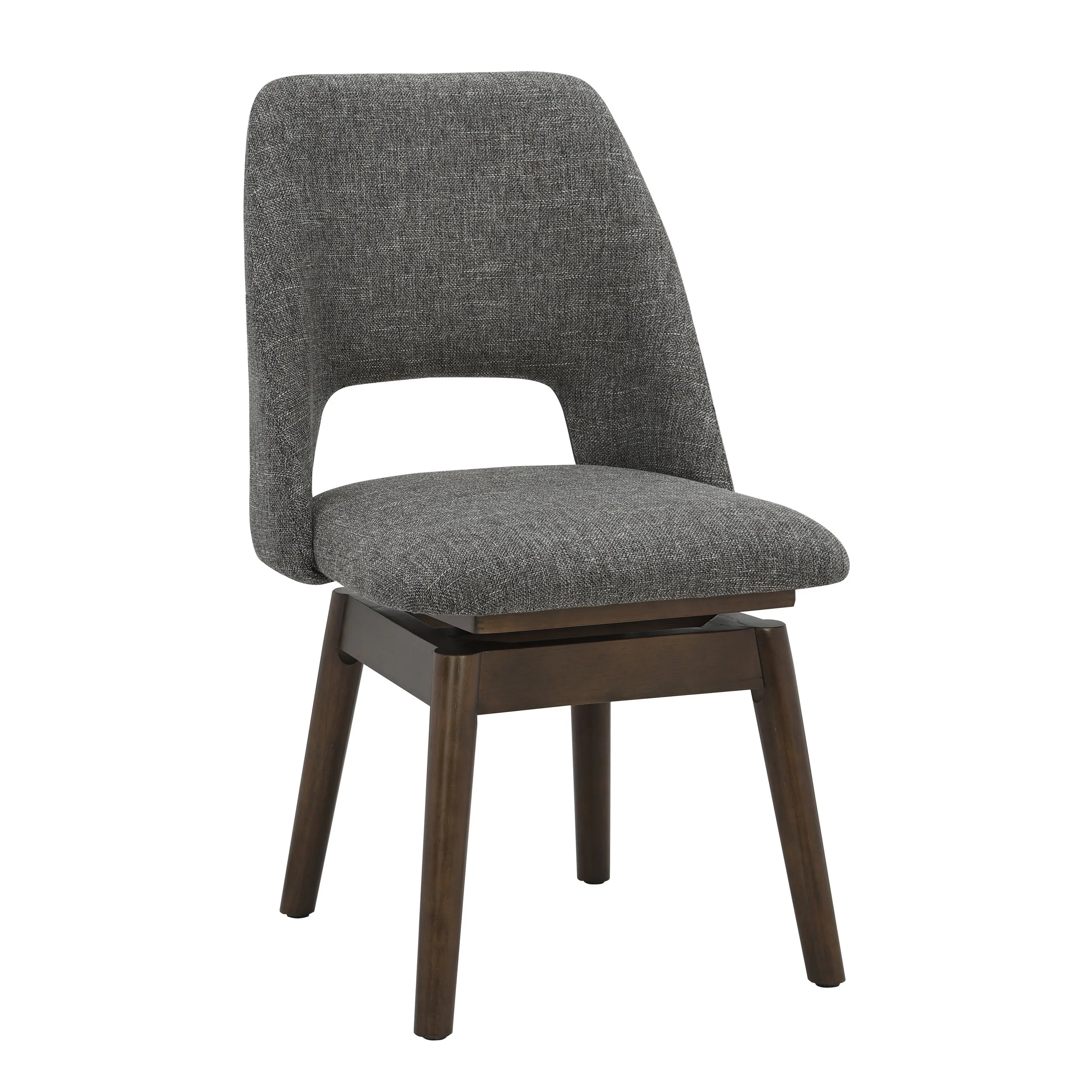 Wood Frame Upholstered Swivel Chair
