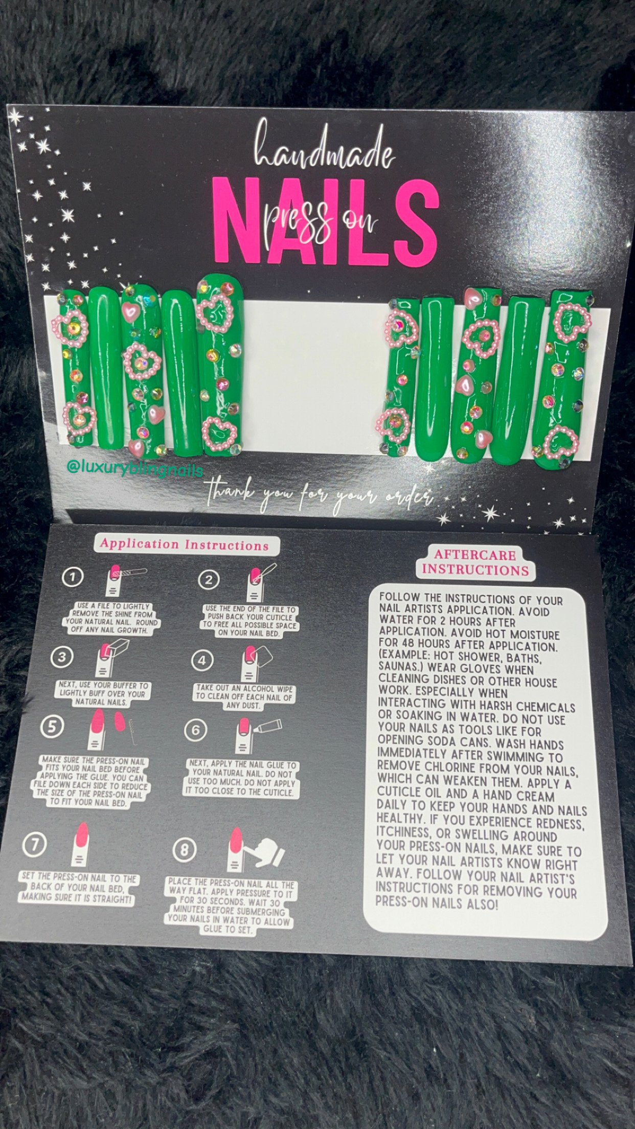XL Green & Pink -Pearl & Bling set