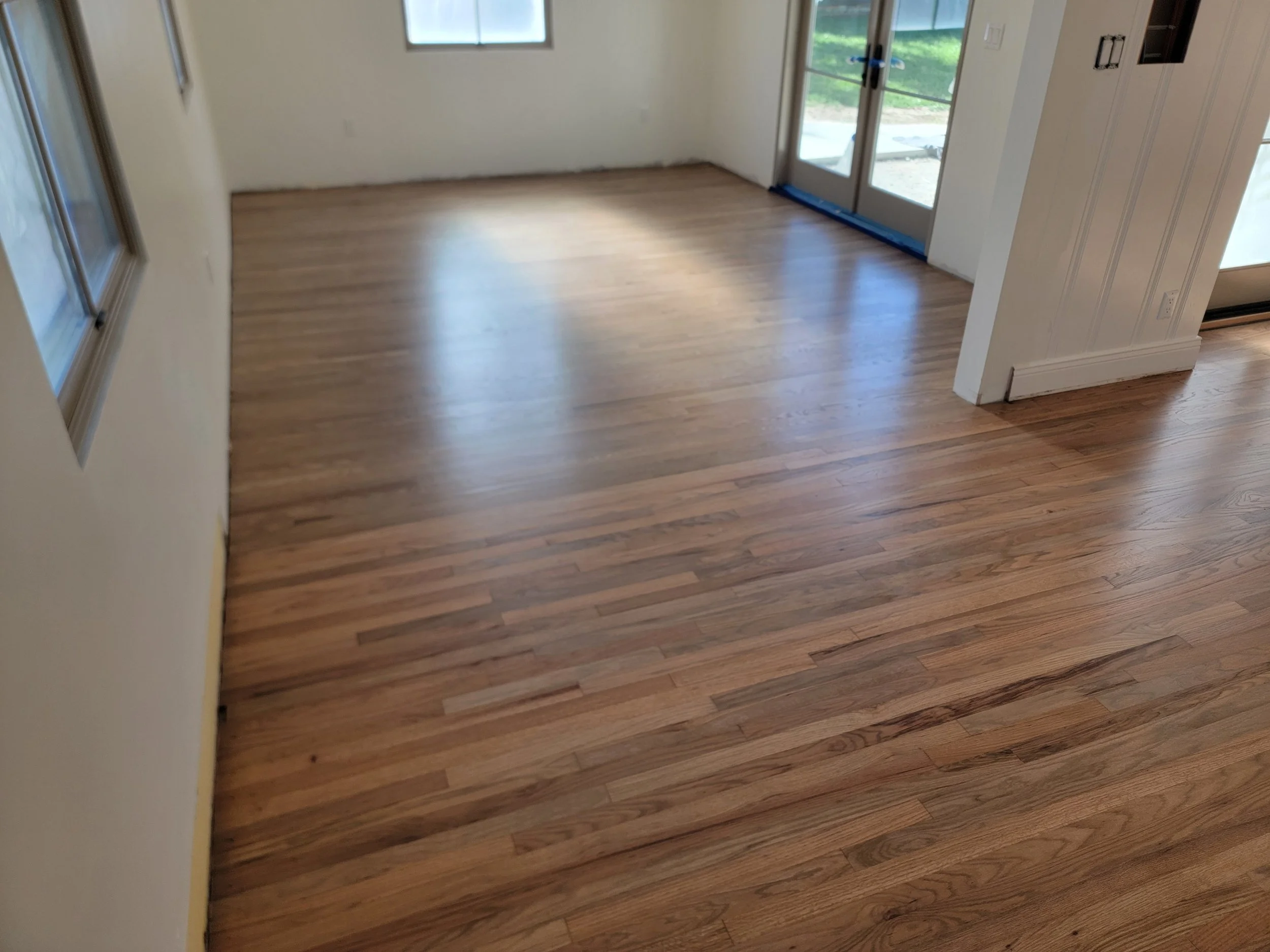 New hardwood flooring and staining