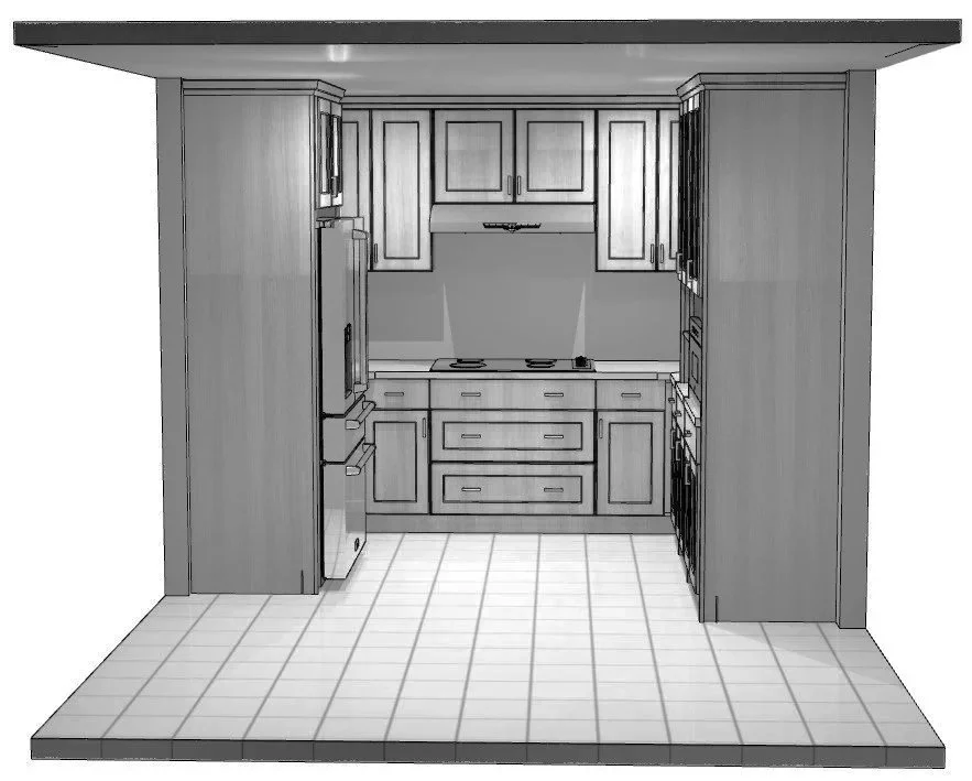 3D drawing for a kitchen remodel