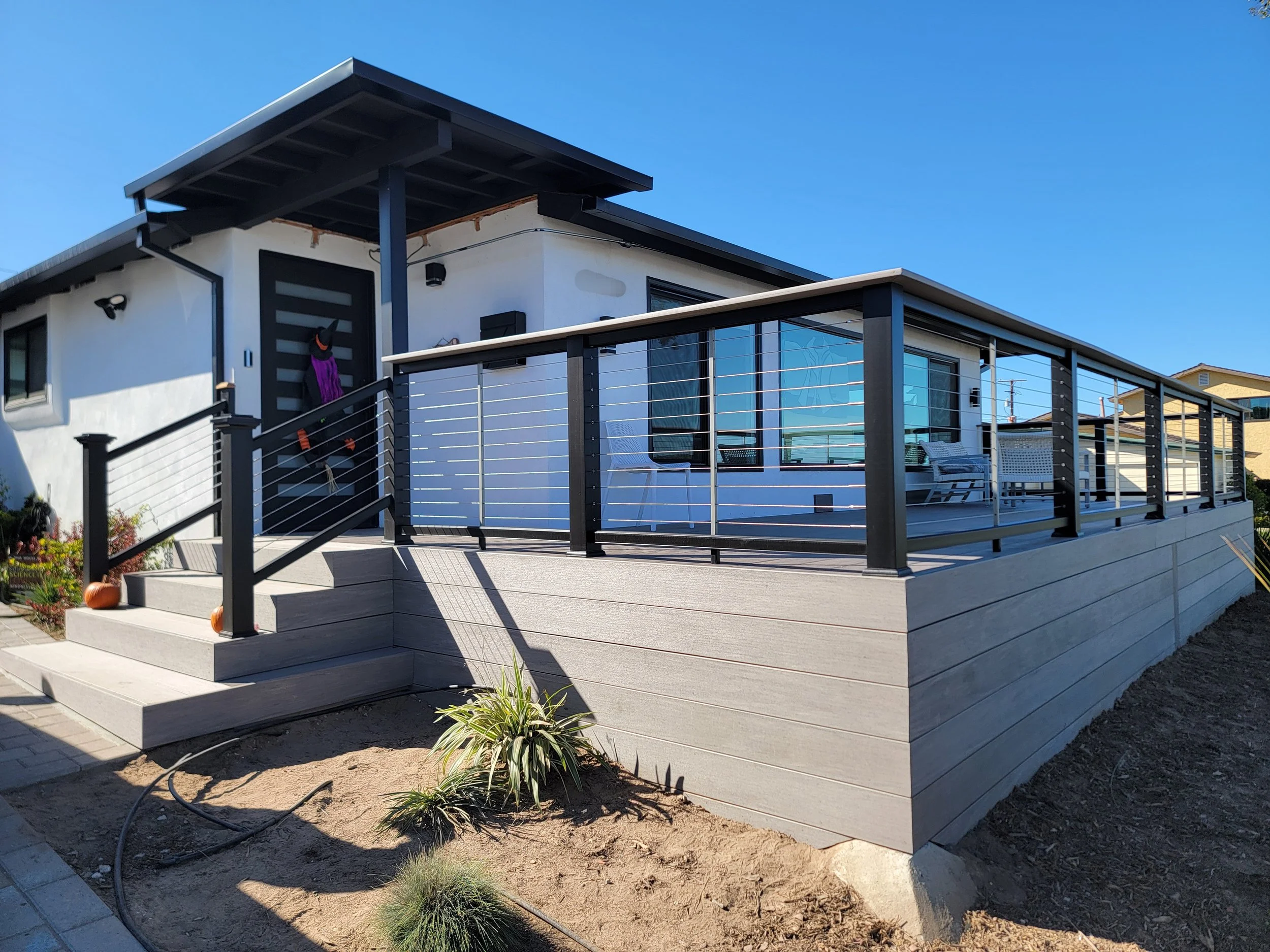 New cable railing with TimberTech decking