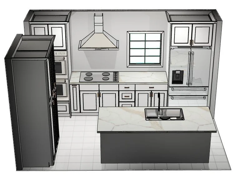 3D drawing for a kitchen remodel