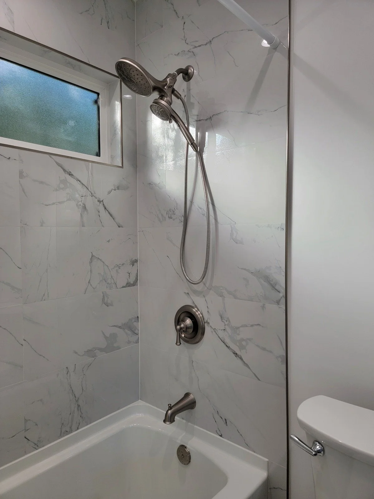 The shower / tub of an ADU in Redondo Beach