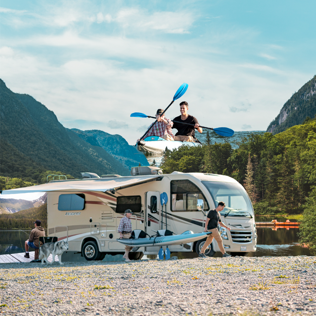 Inspired by collage trends of 2022. an activity collage created for a client promoting their RV rental marketplace.