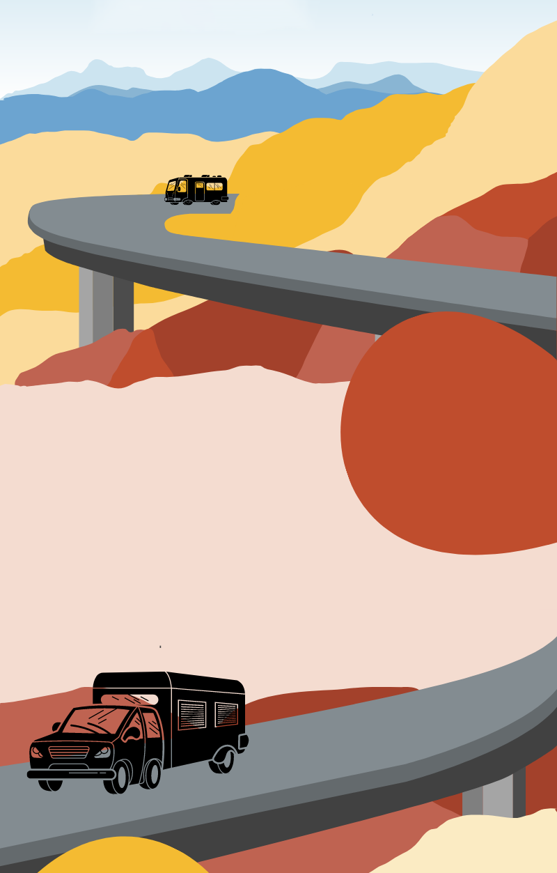 vector illustration created for a road trip travel client.