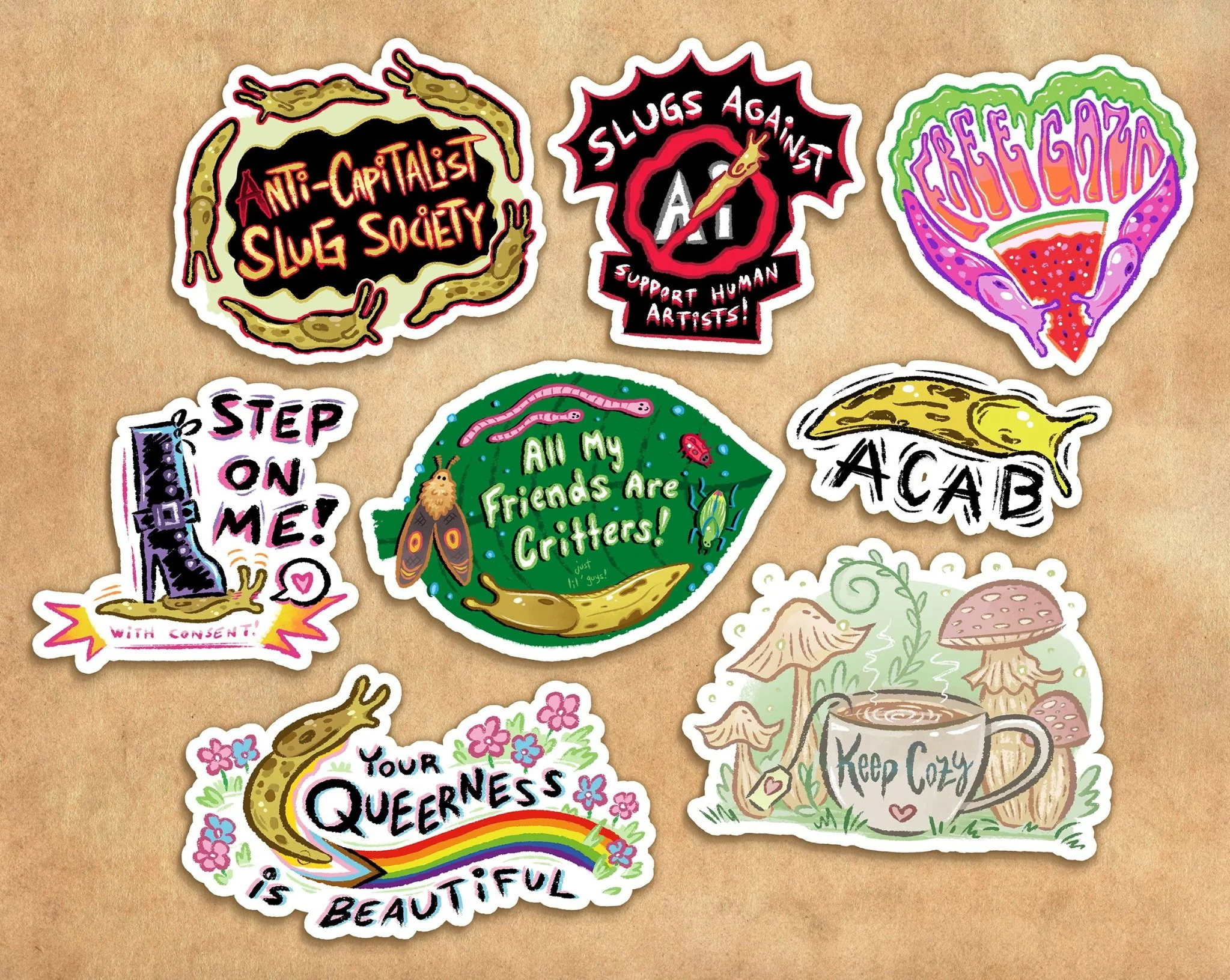 Political Slug Stickers