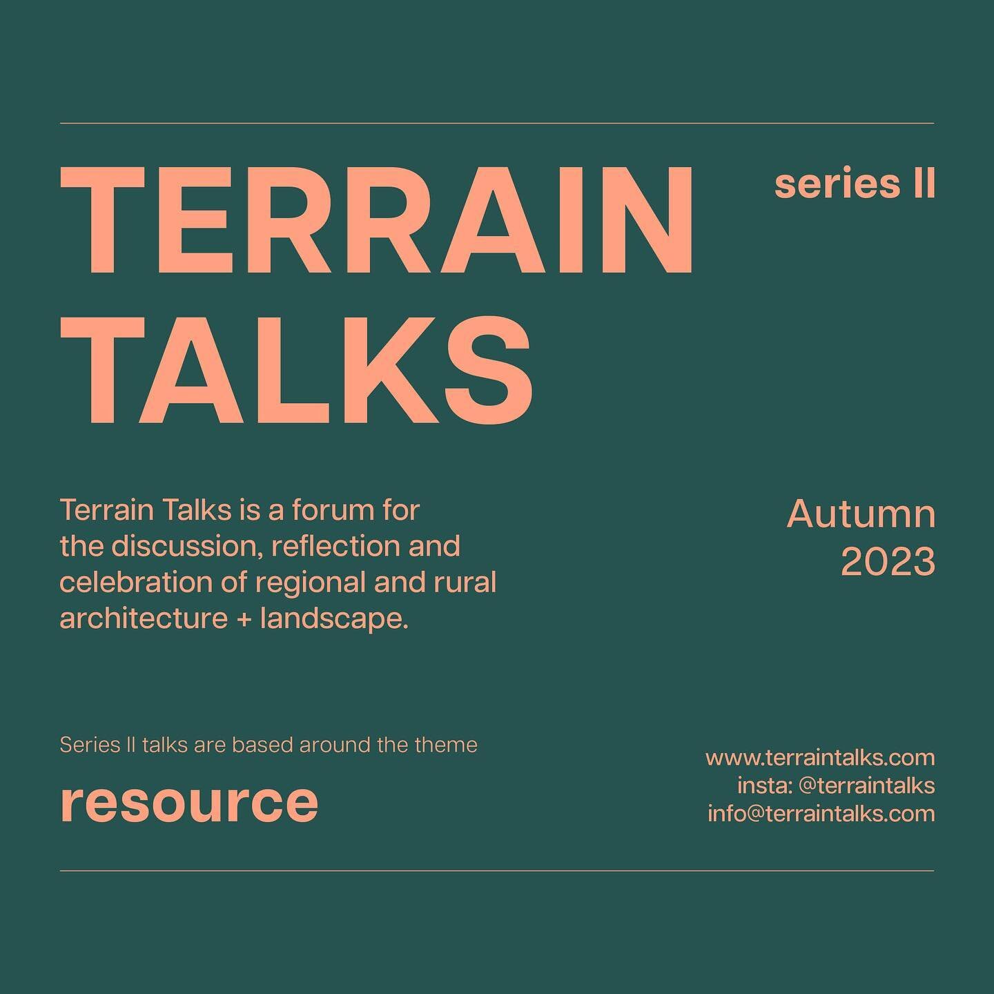 Series II of TERRAIN Talks are based around the theme of Resource. 

- 

By collaborating with invited practitioners, professionals and academics, delivered through a series of public seminars and events, we hope to cultivate discussion and explorati