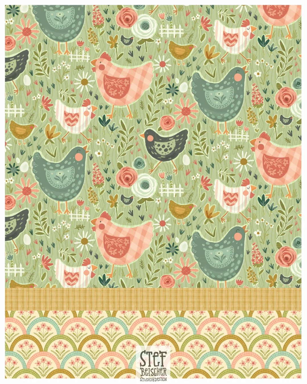 It's been awhile since I've posted. Busy trying to finish up some freelance projects and I can't wait to share more! This whimsical design is my entry in this weeks @spoonflower &quot;cottagecore&quot; themed design challege. This is my spin on it. A