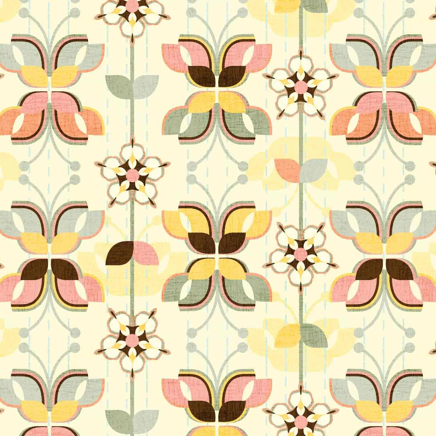 70s inspired geometric surface pattern design and illustration by stephanie Beischer