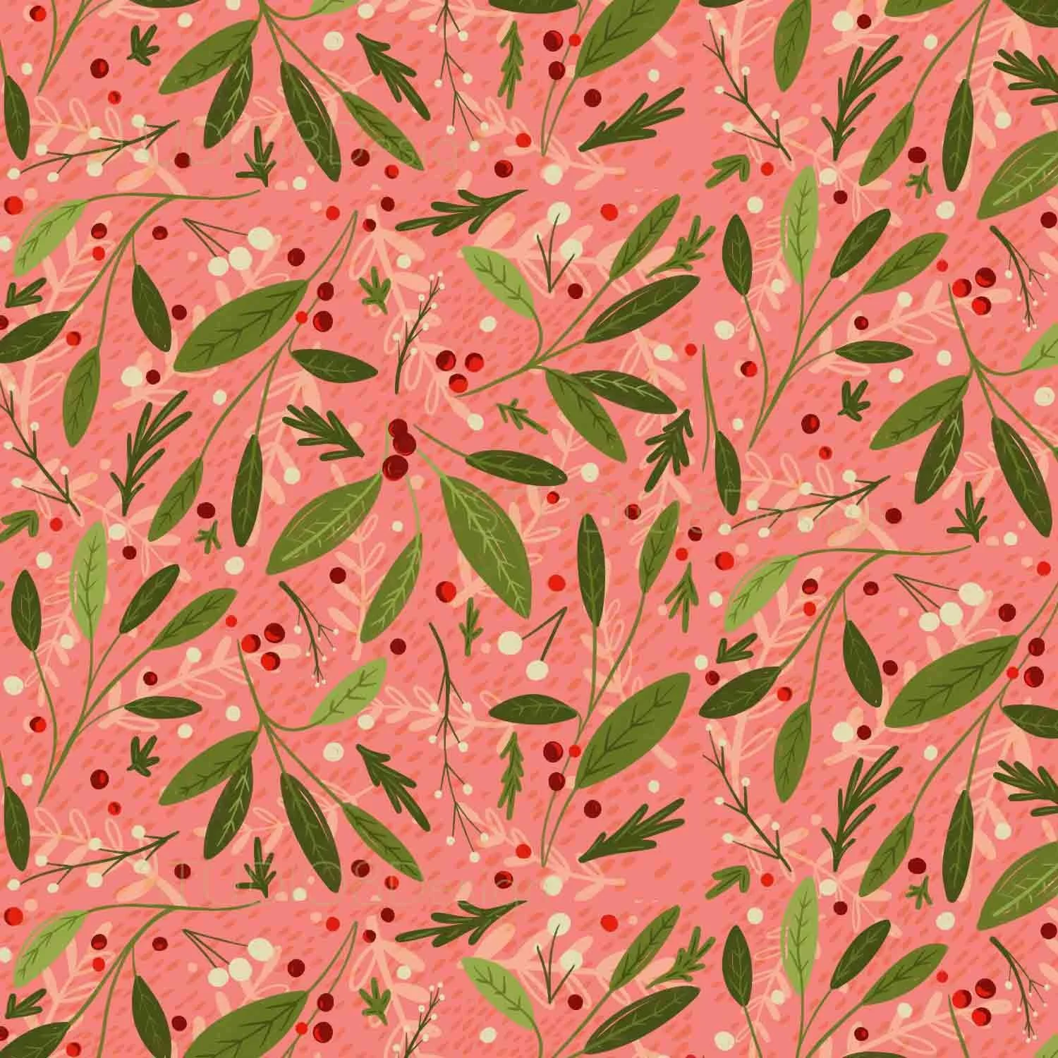 Christmas Floral pattern design by Stephanie Beischer