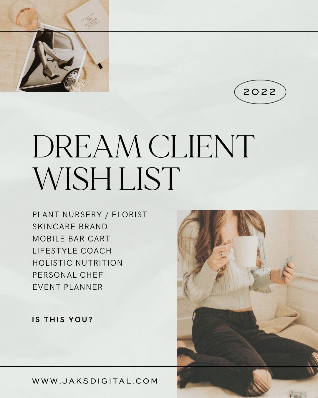 Manifesting Our Dream Client List 💭​​​​​​​​
​​​​​​​​
It's been such a pleasure to work with all of our amazing clients. I've always been open to working with brands and businesses from a wide range of industries. There have been so many projects I'v