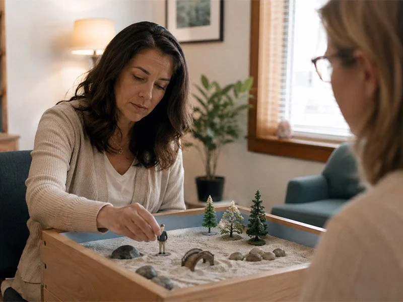 Sand Tray Therapy for Adults: Why a Wordless Approach Helps When Talk Therapy Feels Stuck