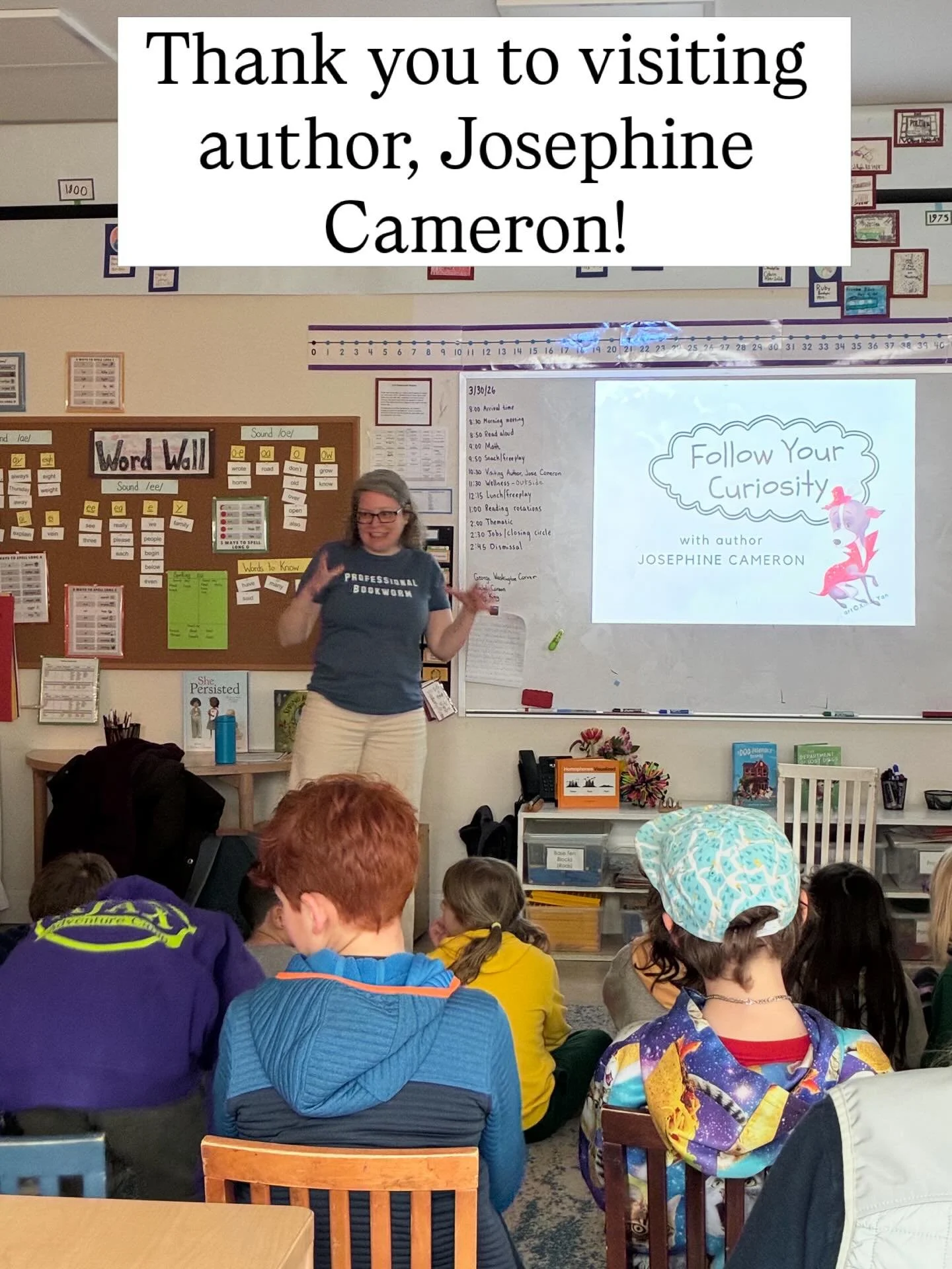 What a treat to host visiting author Josephine Cameron at Birches this morning! The 2-3 and 4-5 class learned about the curiosity that drives her creative process and generated story ideas of their own. She shared the importance of research, revision