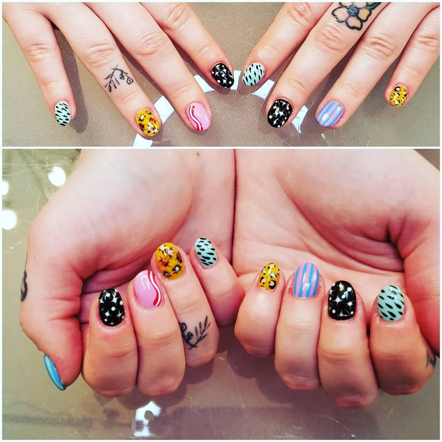 Yes you can have a jazzy, shorter nail! Express yourself at any length.#funnails #nails💅 #njnailtech #gelnailart #gelpolish