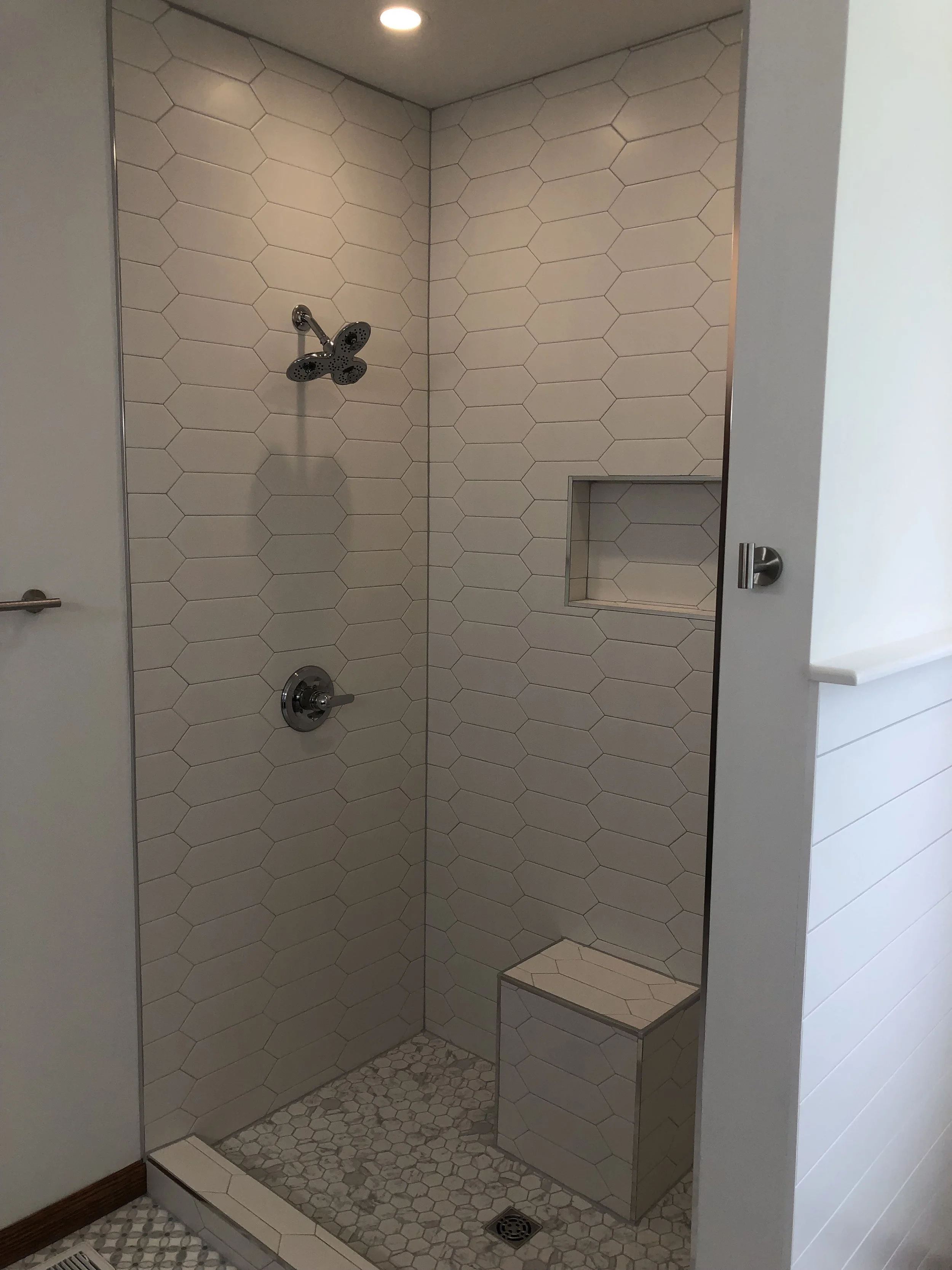 Custom Shower with Mosaic Tile
