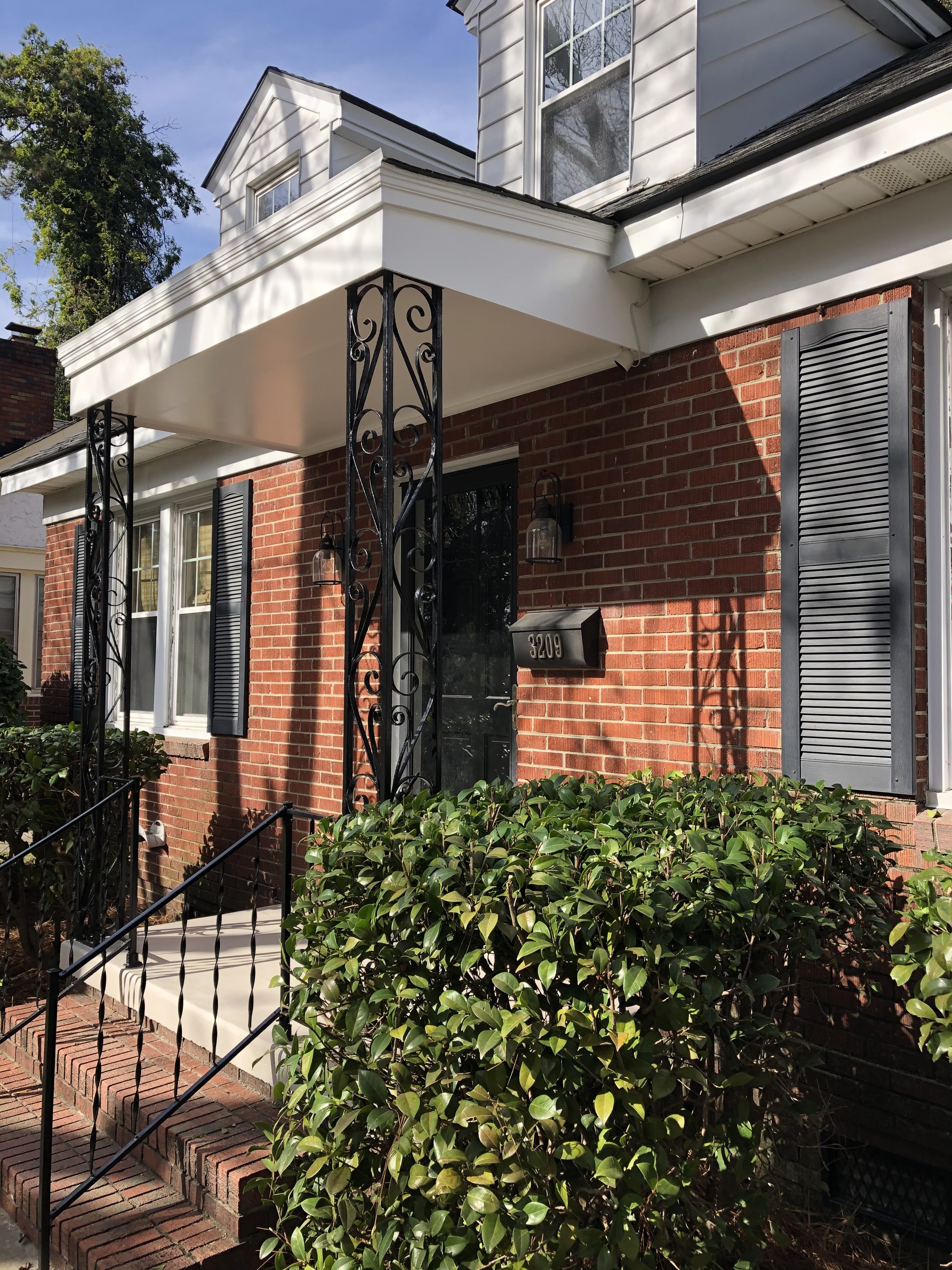 Porch Roof Repaired with Treated Lumber and PVC exterior - After