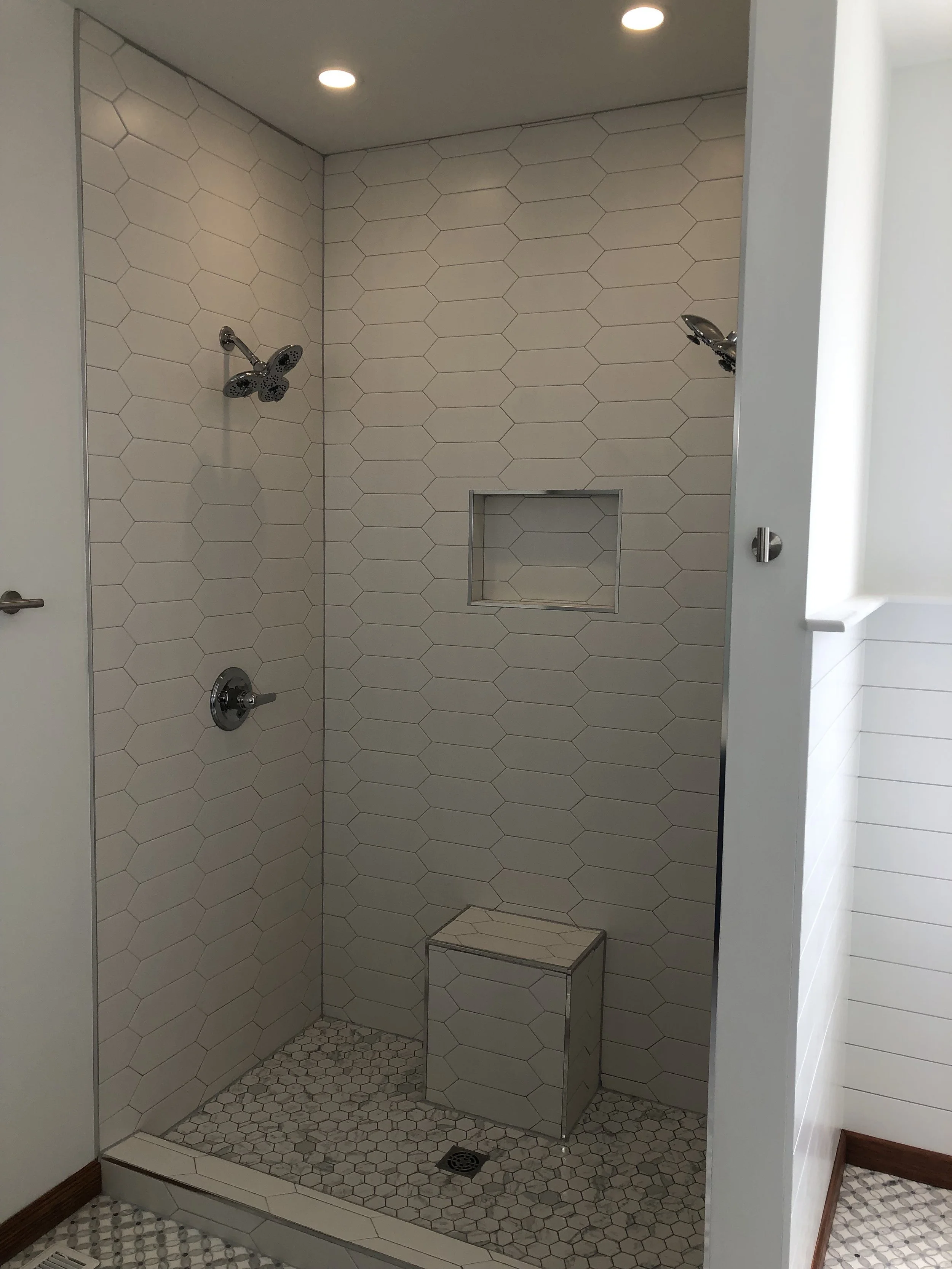 Custom Shower with Mosaic Tile