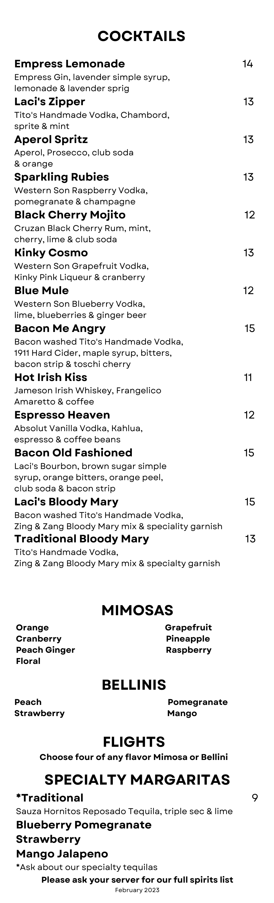 Brunch Menus — Laci's Tapas