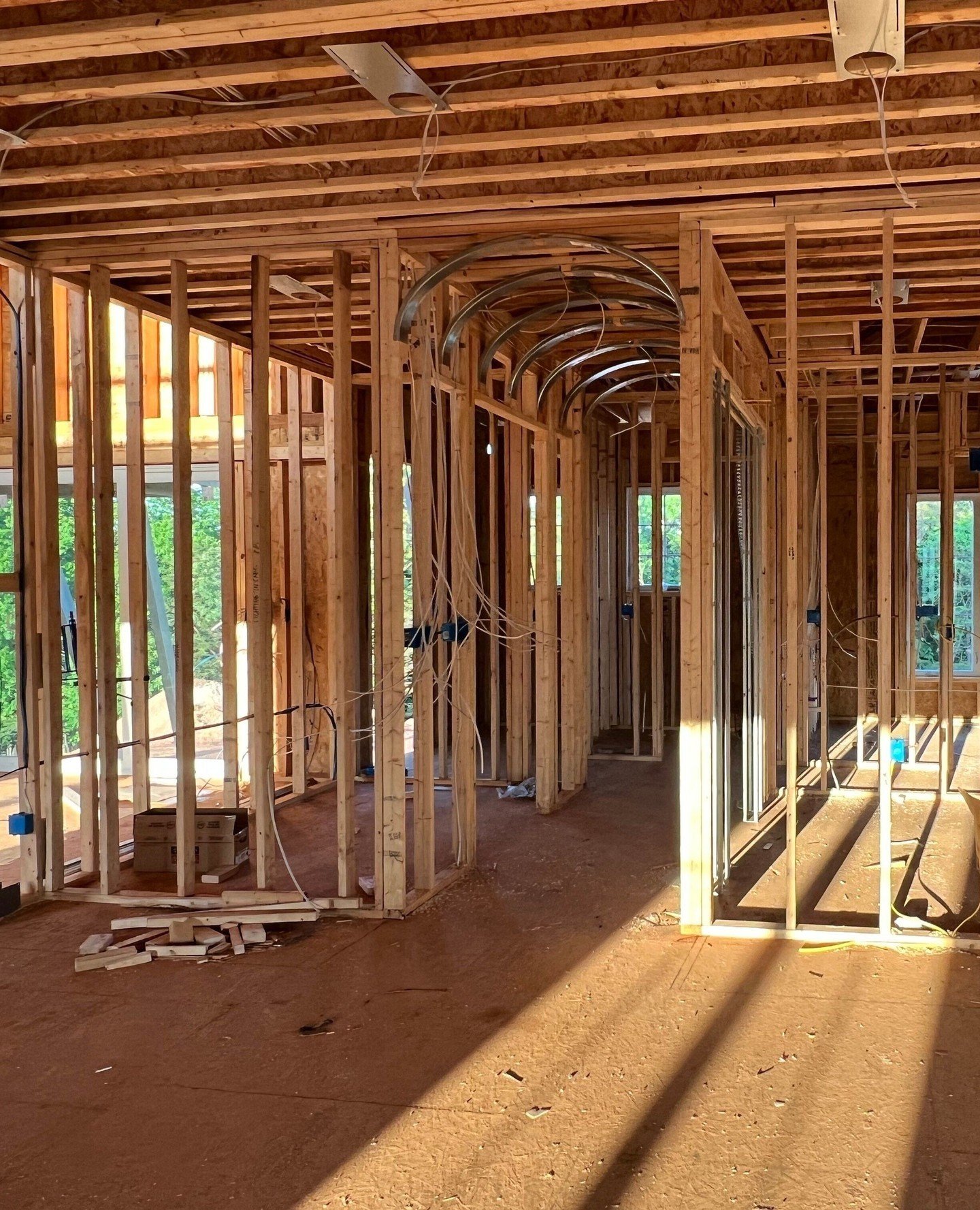 Progress Check at Mountain Manor Estate! We've got the barrel ceiling design framed in the hallways and are thrilled with the seamless design provided by Paragon Home Plans. Thanks to their expertise, we're ready for the next phase. This home is goin