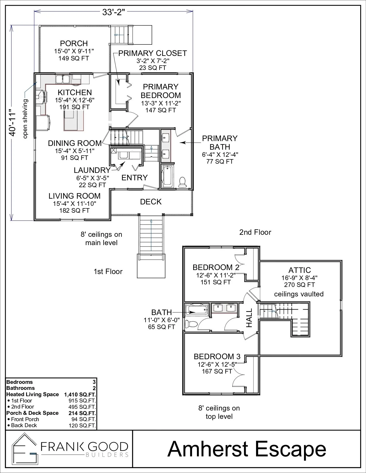 The Amherst Escape floor plan