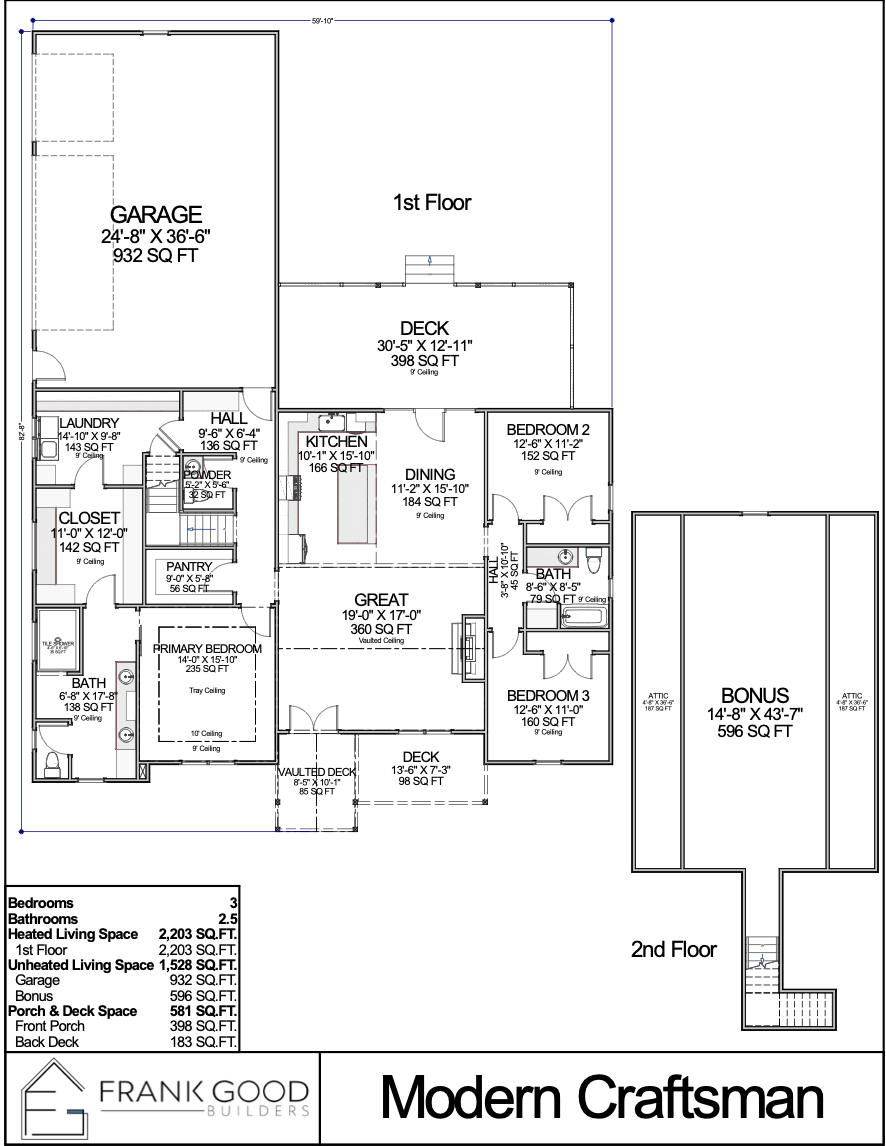 Modern Craftsman floor plan