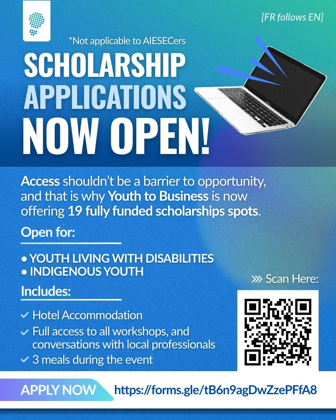 At Youth to Business 2026, we&rsquo;re committed to making this space more inclusive and accessible. Because diverse perspectives don&rsquo;t just belong in the room, they strengthen it. If this speaks to you, we encourage you to apply and be part of