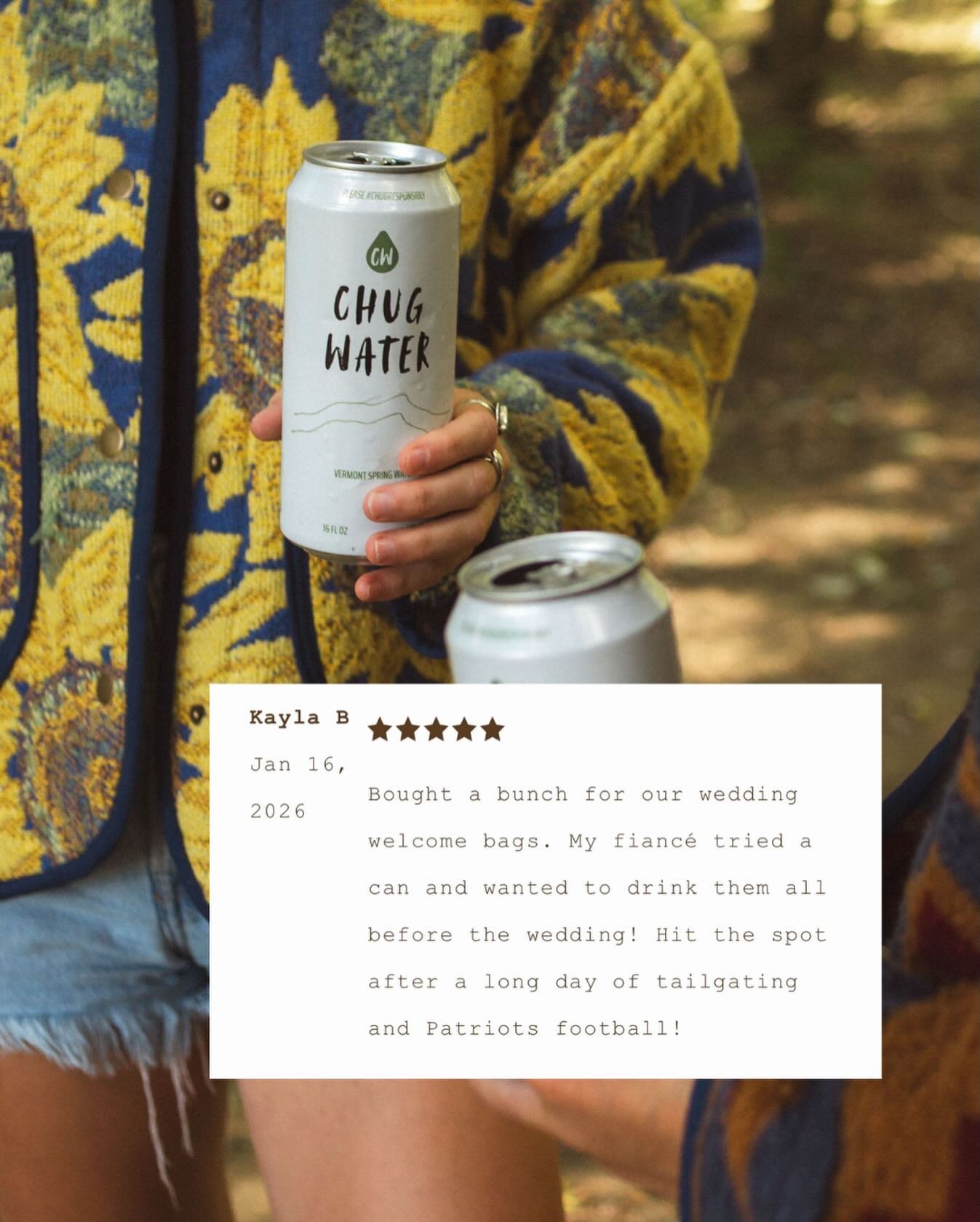 brb crying from this lil review that means the world because we&rsquo;re just a lil biz trying to grow some every day 🥹🥹🥹

#grateful #chugwater #chugresponsibly