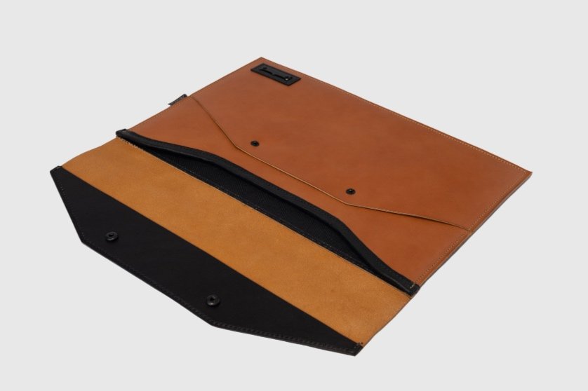 Xcentric Fab Co's Tan Leather Laptop Case