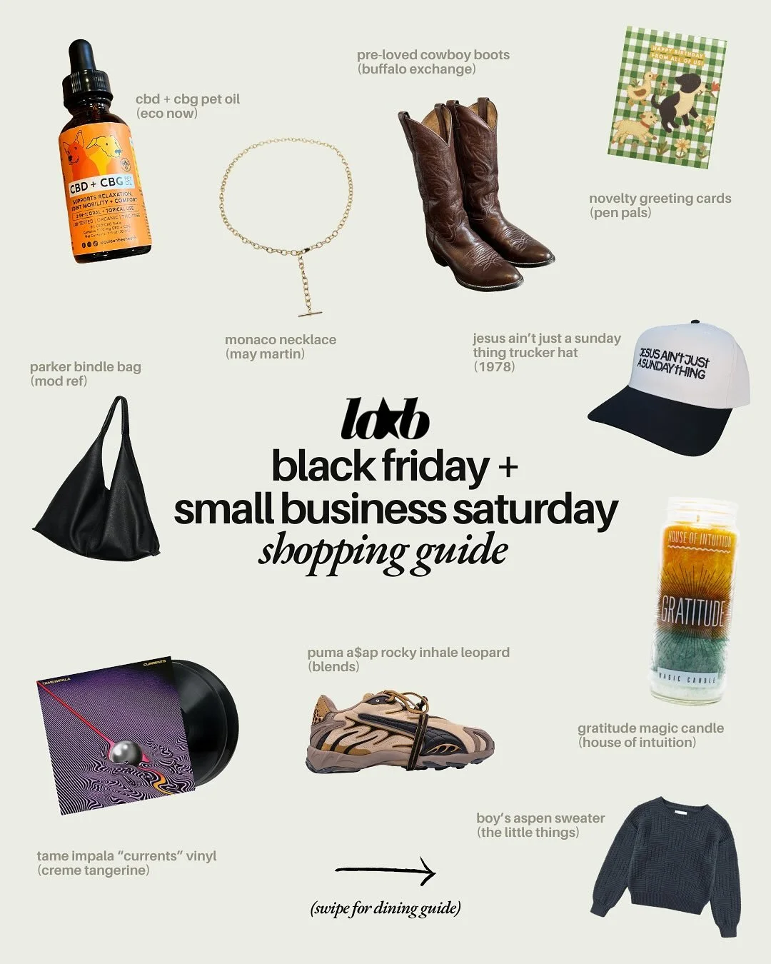 Black Friday and Small Business Saturday are just around the corner! 👀 Shop small and support your favorite local businesses this holiday season 💜

Check out our shopping guide featuring handpicked finds from our amazing shops and makers at @thelab