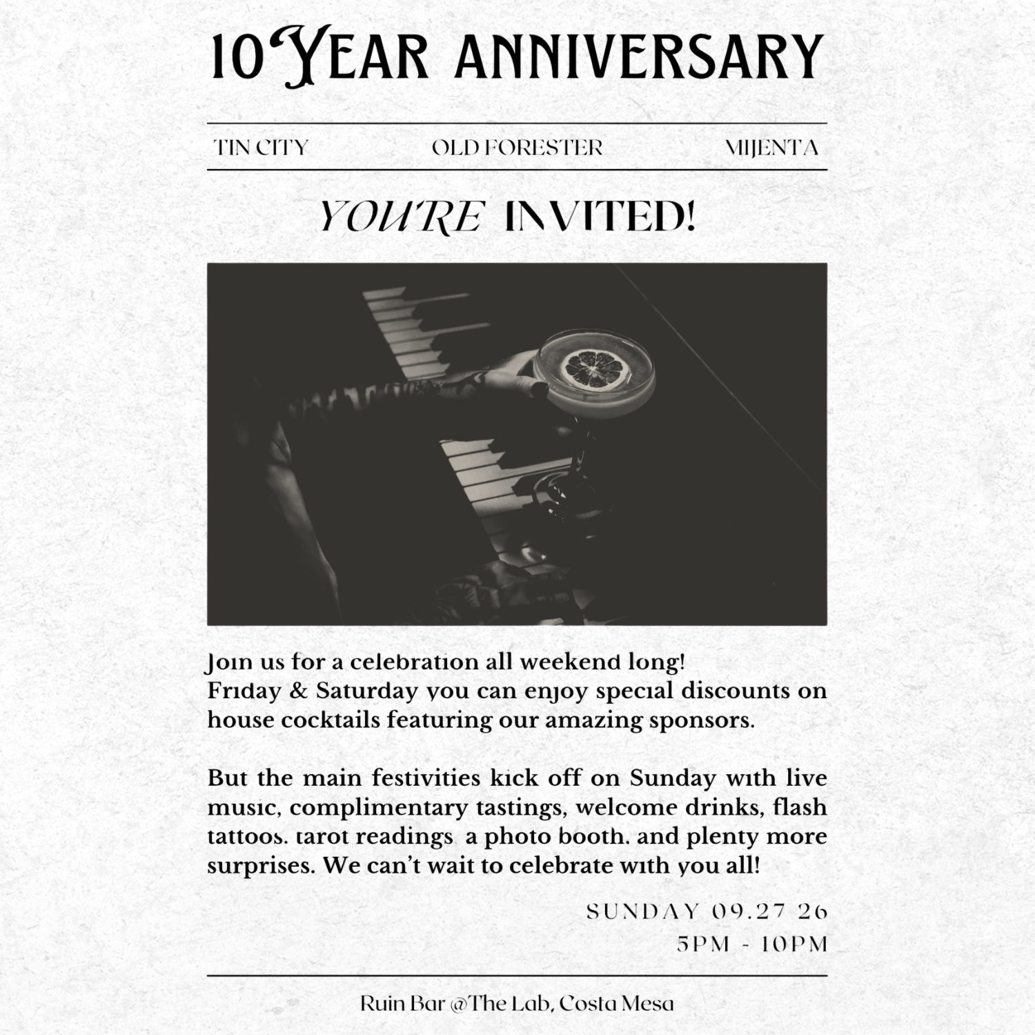 Ruin Bar 10th Anniversary 